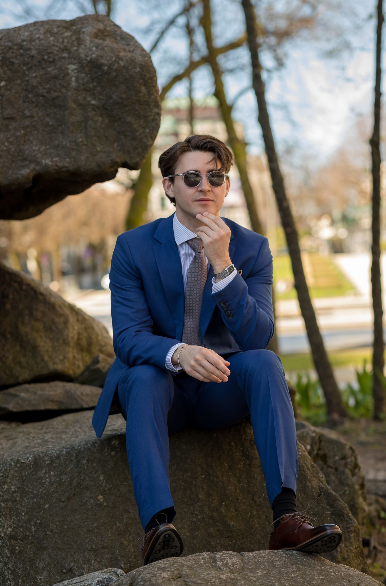 Neil Dressjakke Blazer - Blå/ Blue Depths